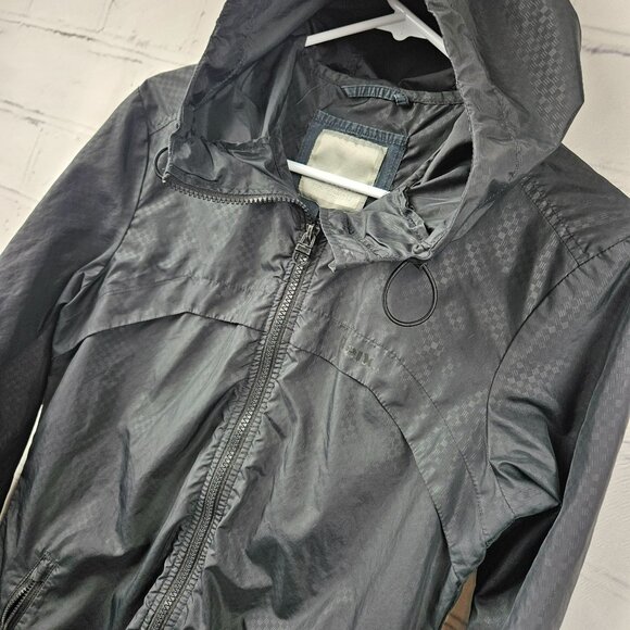 Bench Lightweight Jacket Coat Full Zip Mens S Black Hooded Pockets Packable - Picture 2 of 14